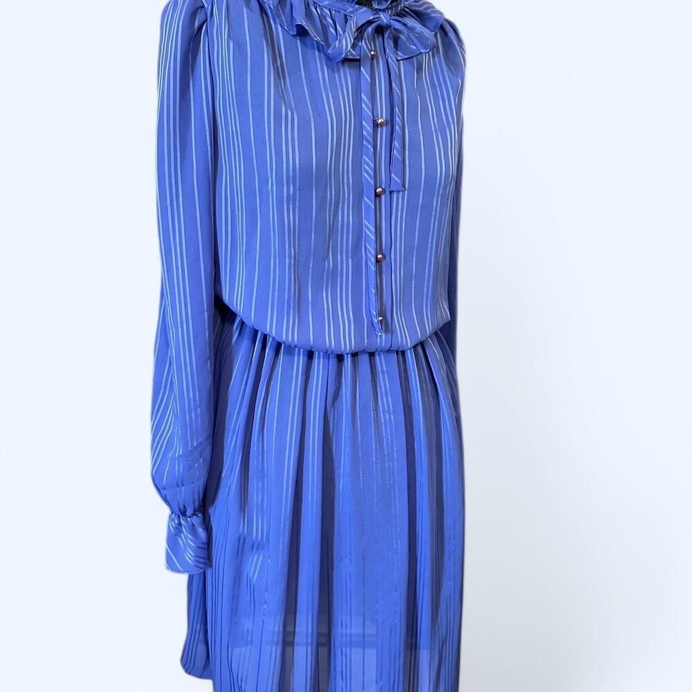 Vintage 70s/80s Victoria Ruffle Neck Dress Union Made Cottagecore Size S/M